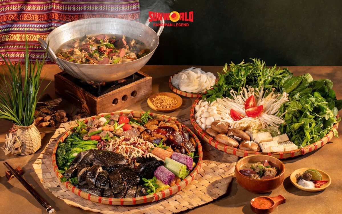 Nhà hàng buffet Fansipan Hoa Hồng nổi bật với món ăn dân dã 
