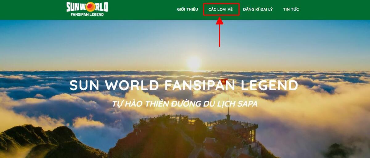 Truy cập trang web https://vesunworldfansipan.com và chọn loại vé